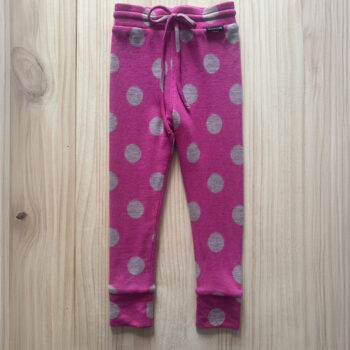 Dublati reversibili din lana merinos extrafina Pink cu buline